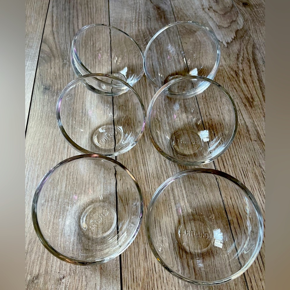 ARTLAND Glass, side swiped, dessert dishes, set of 6